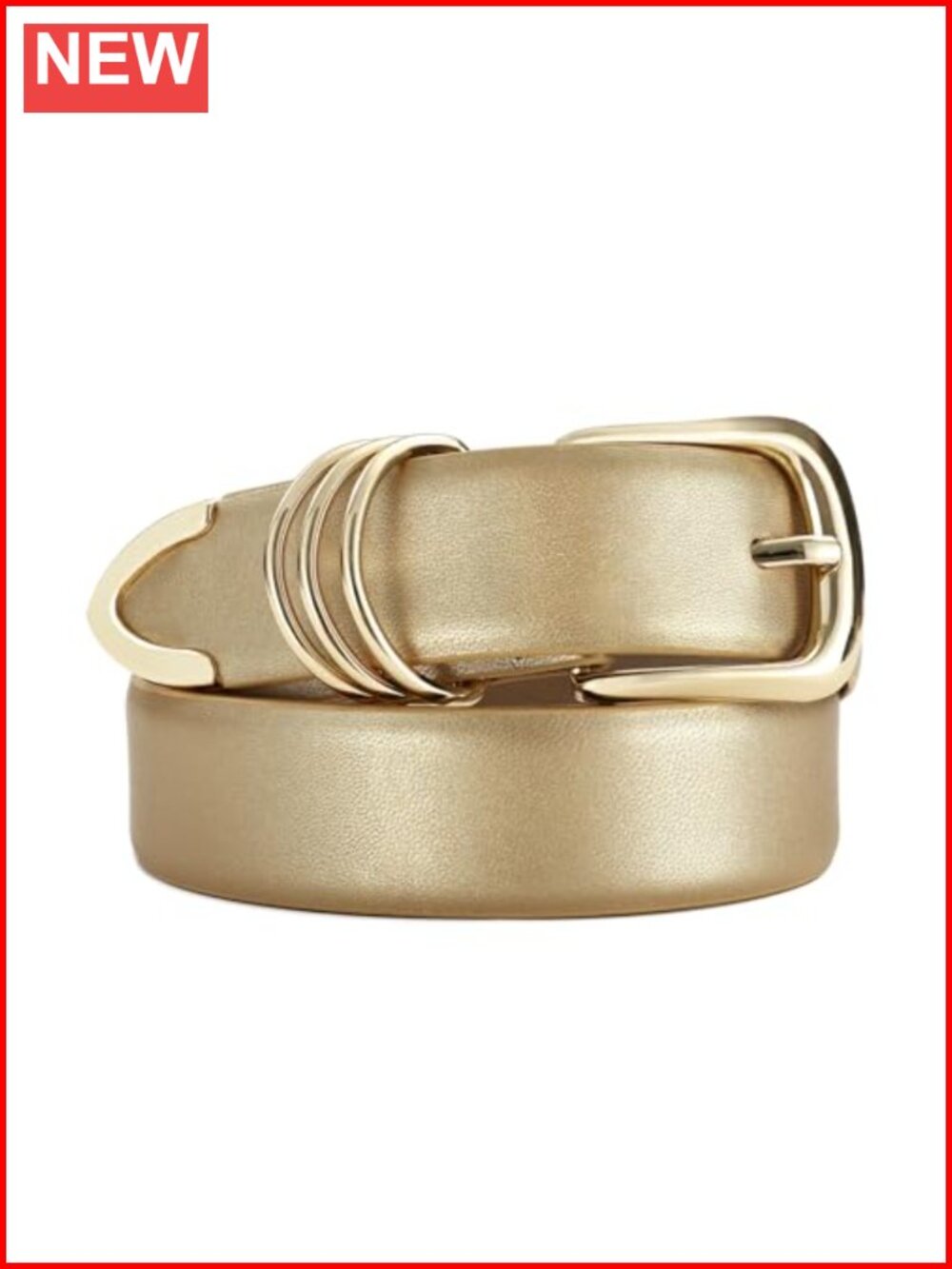 Leather Belt with Metal Buckle Womens Waist Belt